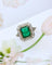 Bague 57.5 Bague Art déco émeraude et diamants, or jaune 750 et platine 58 Facettes A12166