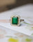 Bague 57.5 Bague Art déco émeraude et diamants, or jaune 750 et platine 58 Facettes A12166