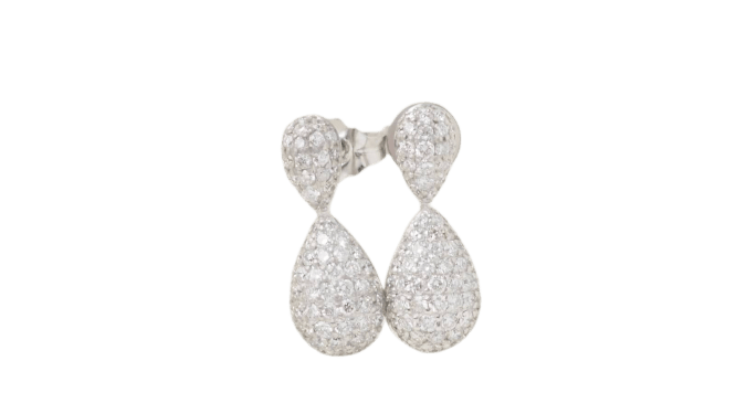 Boucles d'oreilles Boucles d'oreilles pendantes en or blanc et diamants 58 Facettes 32102