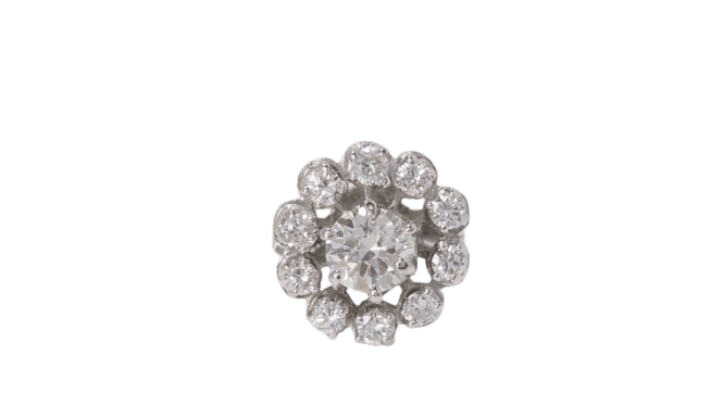 Bague 54 Bague marguerite en or blanc 18k et diamants 58 Facettes 32186