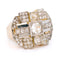58 Bague plaque géométrique rétro en or jaune 18k, platine et diamants 58 Facettes A4F65C224C8A4F5F969A6C561F2E79AA