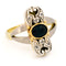 Bague 56 Bague Art déco en or jaune et blanc 14k, saphir et diamants taille rose 58 Facettes CEF12668139F47BAB5765912EA1DCAE0