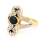 Bague 56 Bague Art déco en or jaune et blanc 14k, saphir et diamants taille rose 58 Facettes CEF12668139F47BAB5765912EA1DCAE0