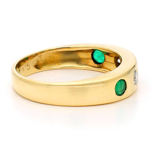 Bague 52 Bague gypsy vintage en or jaune 18 ct, émeraudes et diamants 58 Facettes D02162999F8B4C4A8F8C74761A84DC93