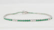 Bracelet 18cm Bracelet rivière en or blanc, émeraudes et diamants 58 Facettes 32238