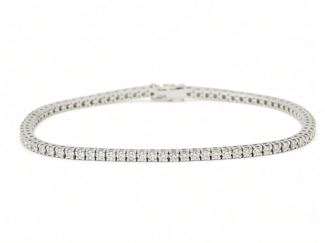 Bracelet Bracelet rivière en or blanc et diamants 2,50 ct 58 Facettes 32430