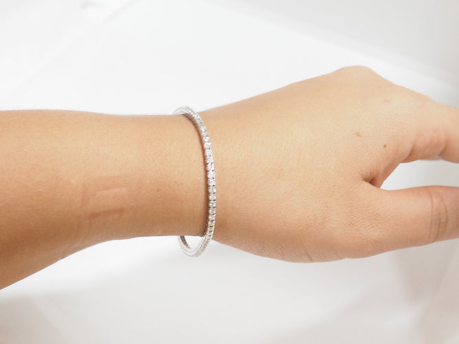 Bracelet Bracelet rivière en or blanc et diamants 2,50 ct 58 Facettes 32430