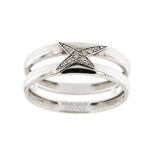 57 Mauboussin Étoilement Divine - Bague double en or blanc et diamants 58 Facettes 38565