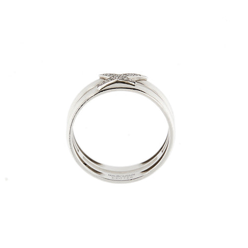 57 Mauboussin Étoilement Divine - Bague double en or blanc et diamants 58 Facettes 38565