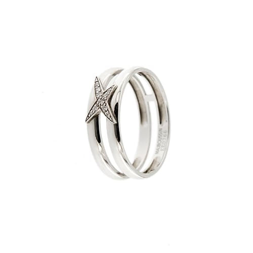 57 Mauboussin Étoilement Divine - Bague double en or blanc et diamants 58 Facettes 38565
