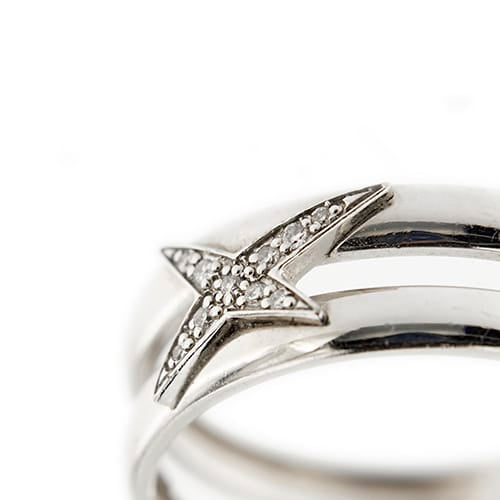 57 Mauboussin Étoilement Divine - Bague double en or blanc et diamants 58 Facettes 38565