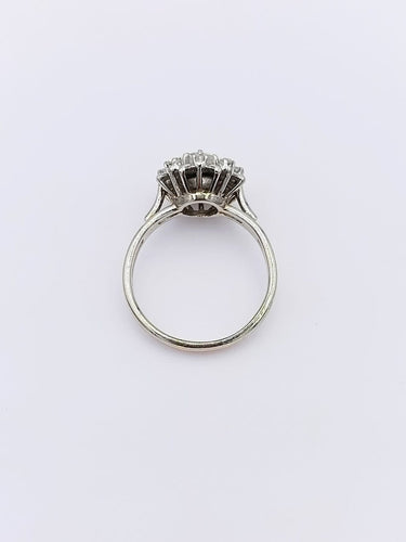 55 Bague fleur en or gris, platine et diamants 58 Facettes SADD/51/0
