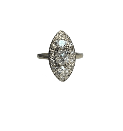 Bague 47 Bague marquise en or blanc 18K et diamants 58 Facettes BOP/260033