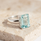 Bague 57 Bague en or blanc 585 avec aigue-marine 5,70 ct 58 Facettes HJ062614