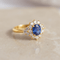 Bague 53 Bague en or jaune avec saphir et diamants 58 Facettes HJ062604
