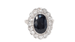 Bague Bague Pompadour en platine, saphir et diamants 58 Facettes 32635