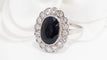 Bague Bague Pompadour en platine, saphir et diamants 58 Facettes 32635