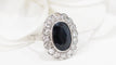 Bague Bague Pompadour en platine, saphir et diamants 58 Facettes 32635