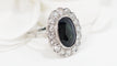 Bague Bague Pompadour en platine, saphir et diamants 58 Facettes 32635