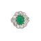 Bague 53 Bague rosette en platine et or avec émeraude et diamants 58 Facettes