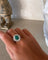 Bague 53 Bague rosette en platine et or avec émeraude et diamants 58 Facettes