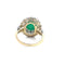 Bague 53 Bague rosette en platine et or avec émeraude et diamants 58 Facettes