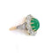 Bague 53 Bague rosette en platine et or avec émeraude et diamants 58 Facettes