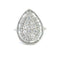 Bague 54 Bague en or blanc 18 carats avec diamant poire 58 Facettes