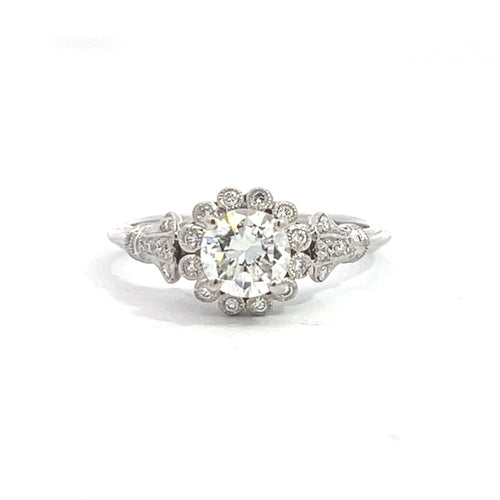 Bague 53 Rosetta - Bague de fiançailles en or blanc 14k et diamant 58 Facettes