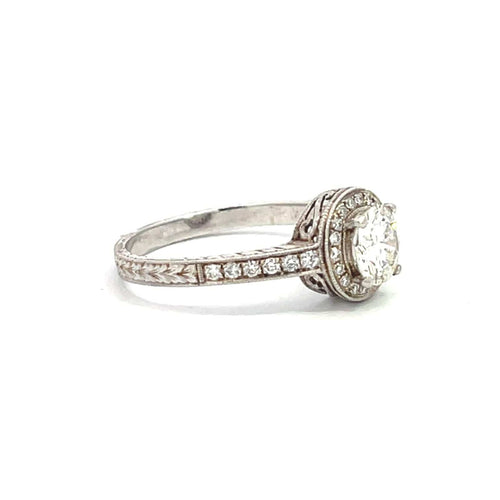 Bague 53 Bague de fiançailles en or blanc 14k et diamants 58 Facettes