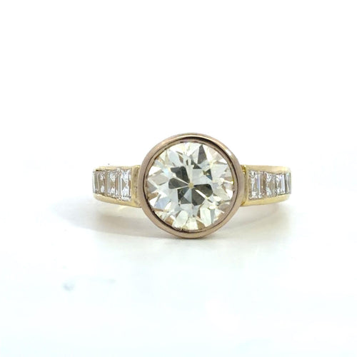 Bague 49 Bague en or 18 carats avec diamant taille européenne 1,90 ct 58 Facettes