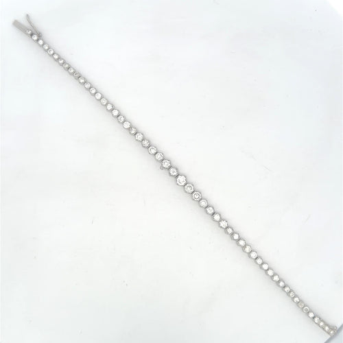 Bracelet Bracelet tennis en platine et diamants taille ronde 58 Facettes