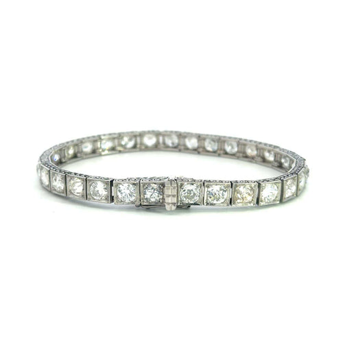 Bracelet Art déco - Bracelet en platine et diamants taille ancienne 58 Facettes