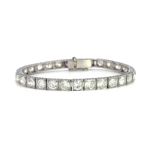 Bracelet Art déco - Bracelet en platine et diamants taille ancienne 58 Facettes