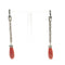 Boucles d'oreilles Boucles d'oreilles pendantes en platine, corail rouge et diamants 58 Facettes