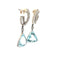 Boucles d'oreilles Boucles d'oreilles pendantes en or blanc 14K, diamants et aigues-marines 58 Facettes