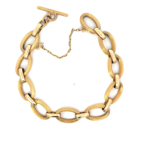 Bracelet Bracelet vintage à maillons ovales en or 18 carats 58 Facettes