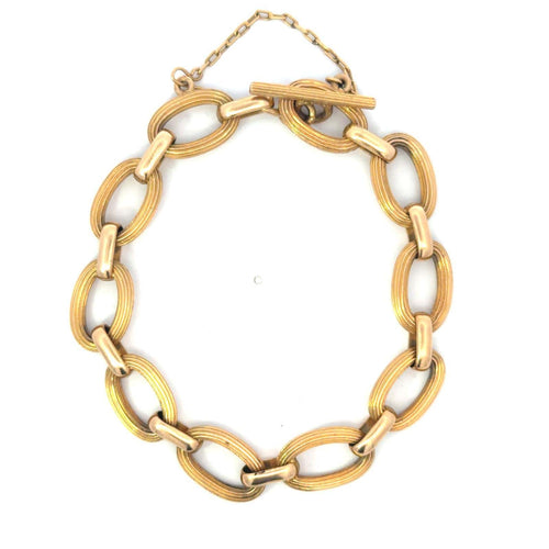 Bracelet Bracelet vintage à maillons ovales en or 18 carats 58 Facettes