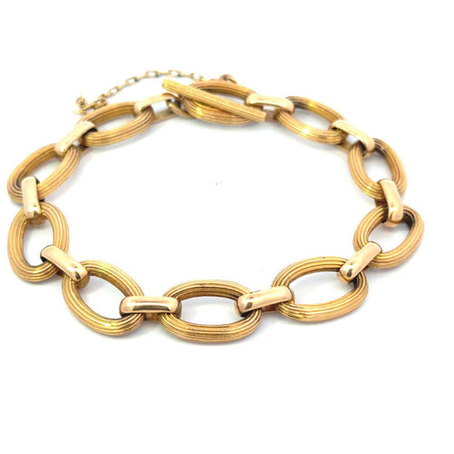 Bracelet Bracelet vintage à maillons ovales en or 18 carats 58 Facettes