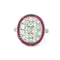 Bague 54 Style Art déco - Bague en or, platine, diamants et rubis 58 Facettes