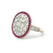 Bague 54 Style Art déco - Bague en or, platine, diamants et rubis 58 Facettes