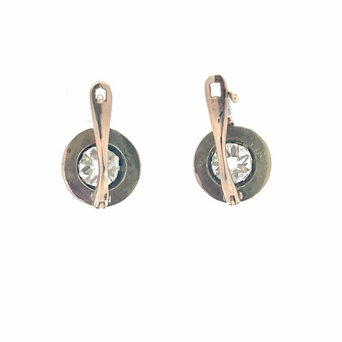 Boucles d'oreilles Boucles d'oreilles en argent et or avec diamants taille ancienne 58 Facettes