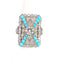Bague 56 Style Art déco - Bague en platine avec diamants et turquoise 58 Facettes