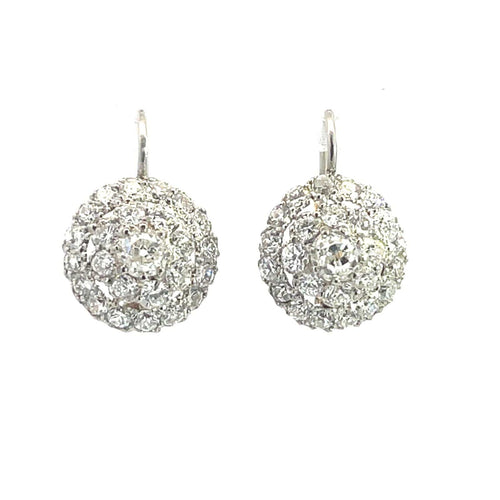 Boucles d'oreilles Boucles d'oreilles vintage en platine et diamants 58 Facettes