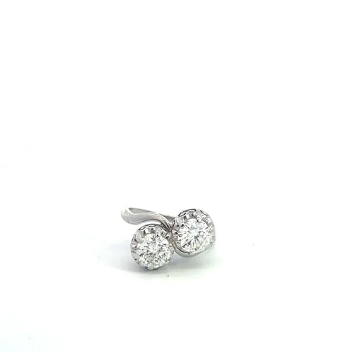 Bague 48 Toi et Moi - Bague en platine et diamants 58 Facettes UN0145