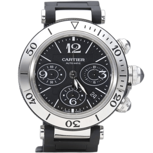 Montre Cartier Pasha Seatimer - Montre chronographe 42 mm en acier 58 Facettes MT46753