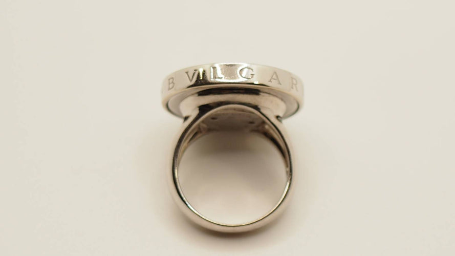 Bague 54 Bvlgari Yin Yang - Bague en or blanc et onyx 58 Facettes 30092