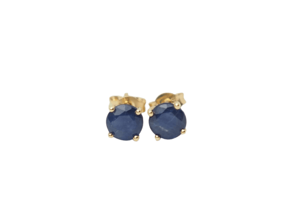 Boucles d'oreilles Puces d'oreilles en or jaune et saphirs 58 Facettes BOSaph