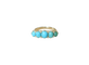 Bague 53 Bague jarretière en or jaune, turquoises et diamants 58 Facettes