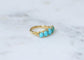 Bague 53 Bague jarretière en or jaune, turquoises et diamants 58 Facettes